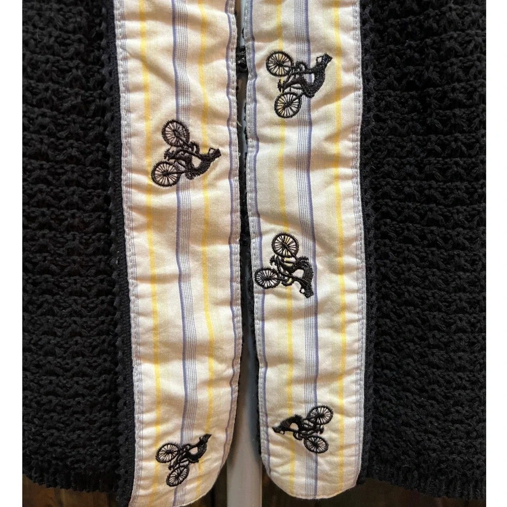 Anthropologie Moth Motion Study Cardigan Size XS Black Bicycle Textured Boho Art - Picture 5 of 7